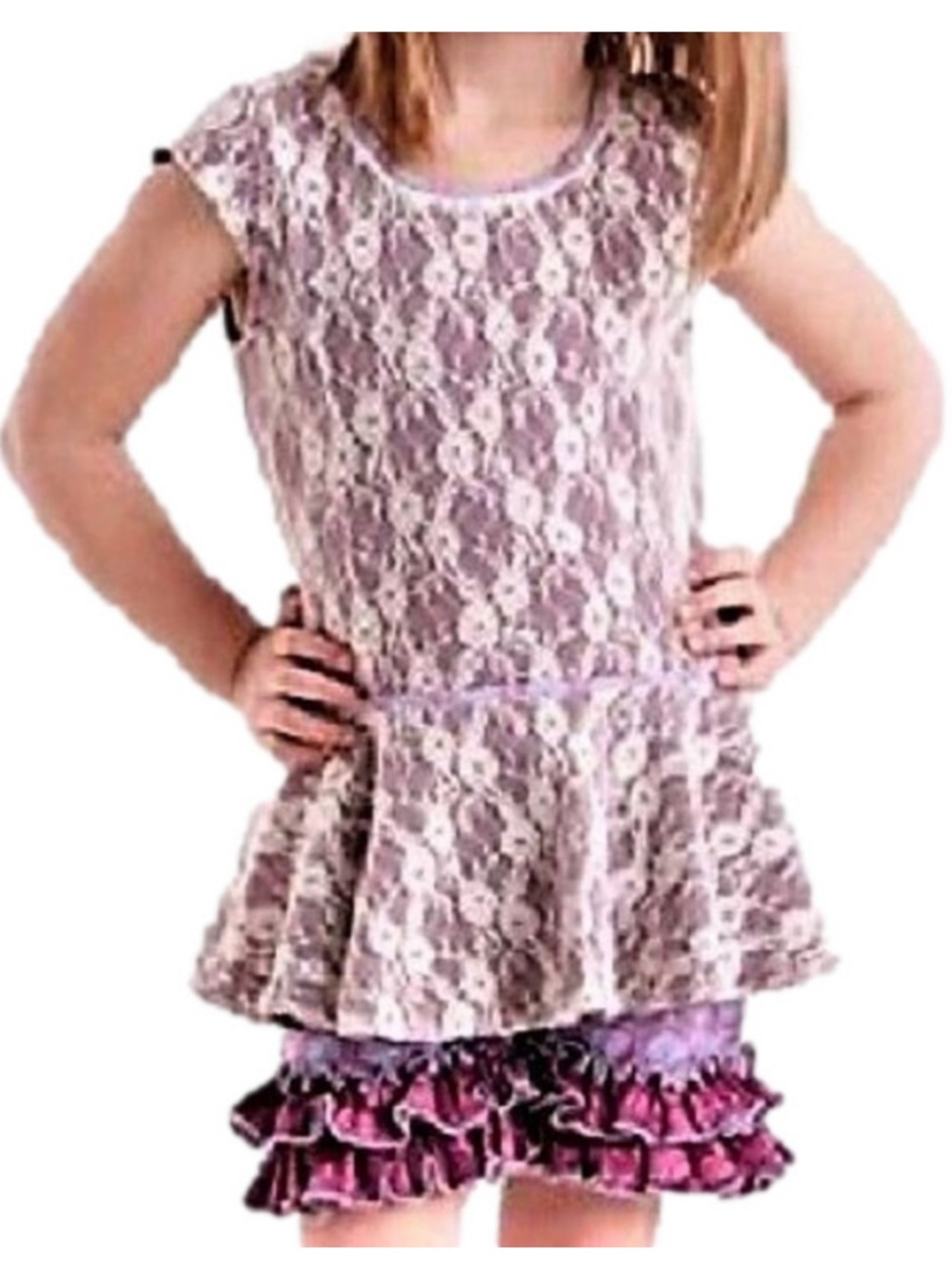Matilda Jane Wonderful Parade Purple Lace Peplum Poet Sleeveless Top Size 4